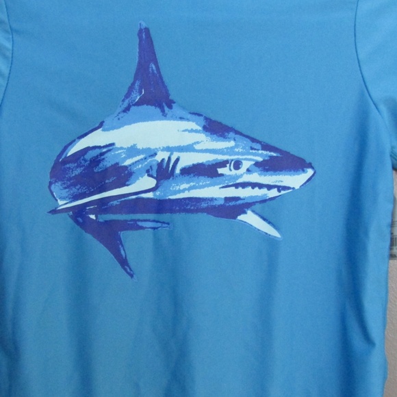 🐳HP🐳 NEW Oshkosh UPF 50 Blue Shark Swim Shirt 8 - Picture 2 of 6